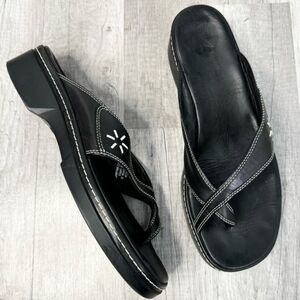 Vintage Y2K Black Chucky Sandals Leather Black Size 11